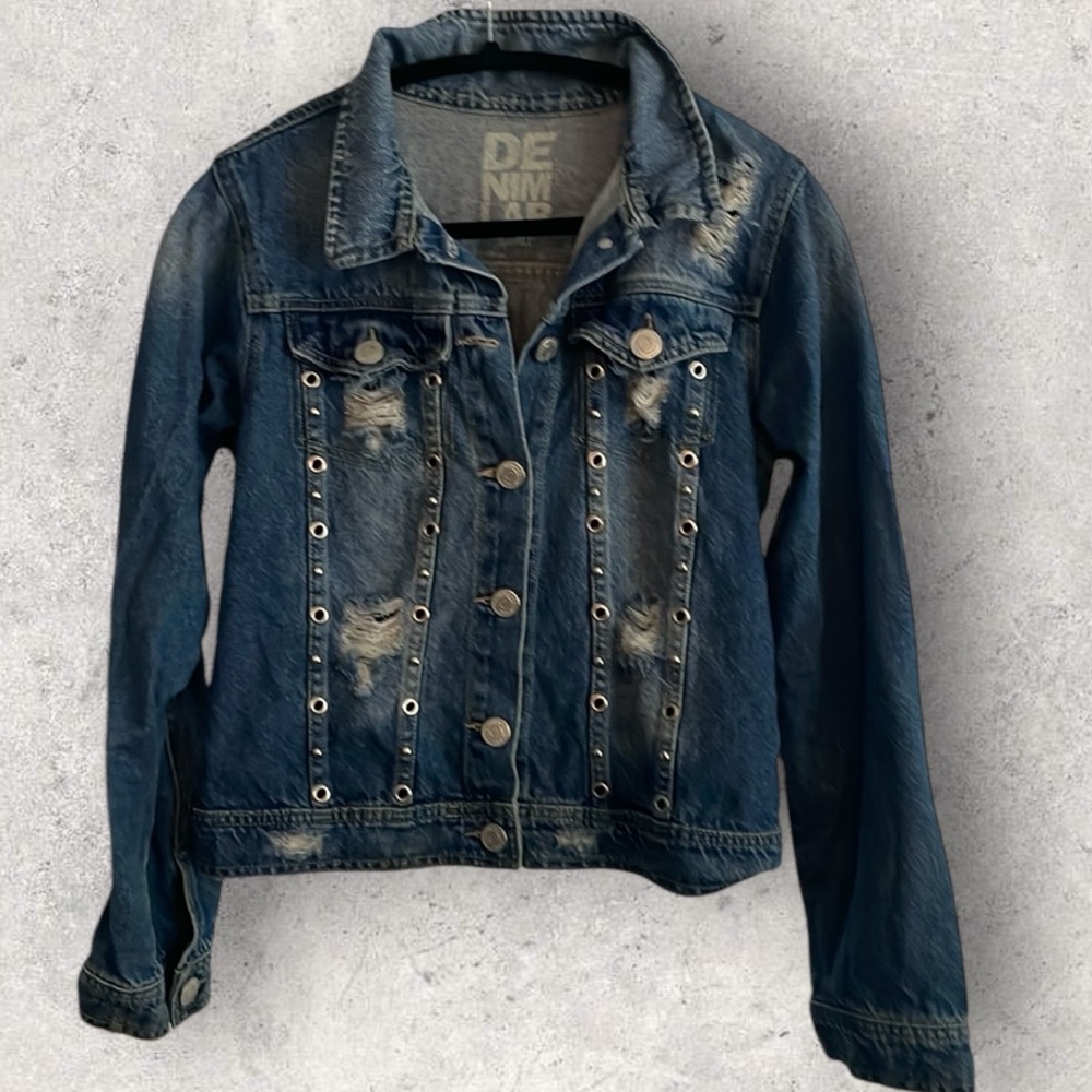 Denim Lab Distressed Jacket Size Small